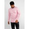 Pull col rond en maille rose