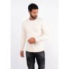 Pull col rond en maille ivoire