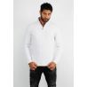 Pull en maille avec col zip blanc