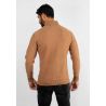 Pull en maille avec col zip camel