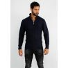 Pull en maille avec col zip marine