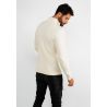 Pull en maille avec col zip ivoire