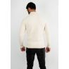 Pull en maille avec col zip ivoire