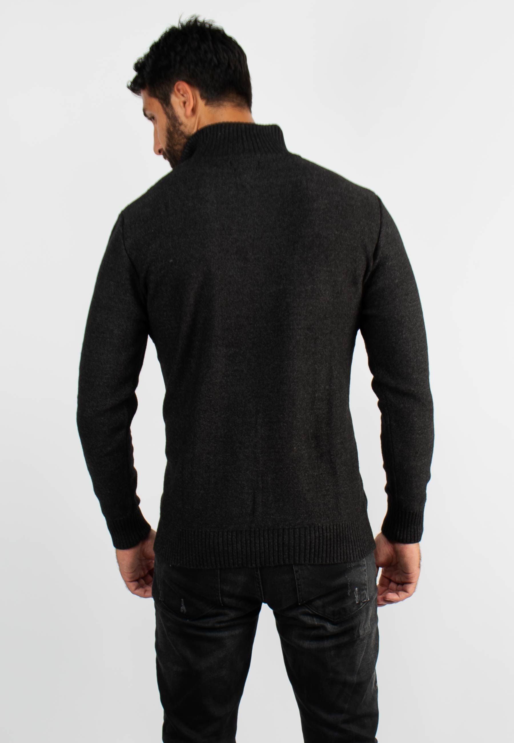 Pull en maille avec col zip noir vintage