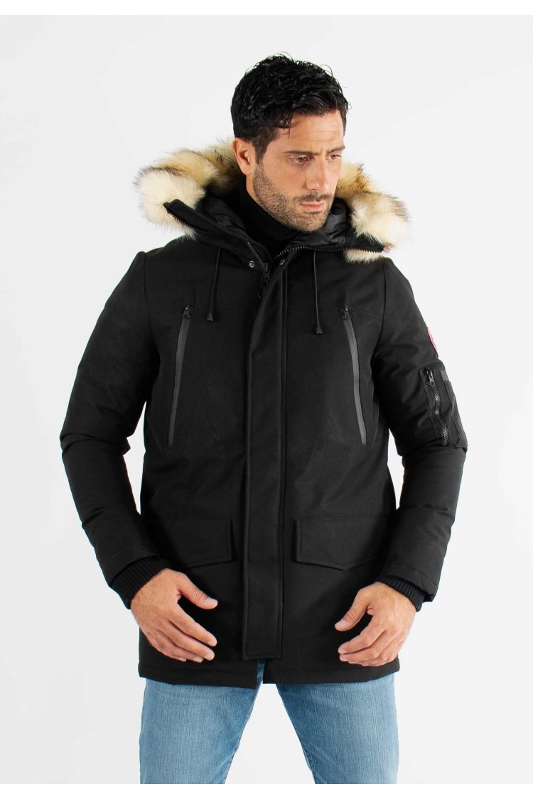 Doudoune mi-longue paragoose noir curling