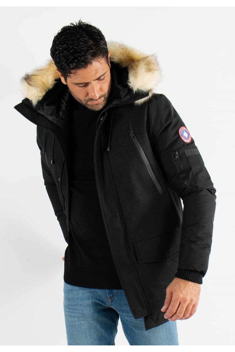 Doudoune mi-longue paragoose noir curling