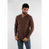 Pull choco cashemere avec col V