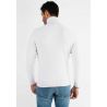 Pull col roulé blanc en cashemere avec motifs tricot torsadé