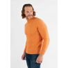 Pull col roulé orange en cashemere avec motifs tricot torsadé