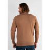 Pull col roulé camel en cashemere unicolore