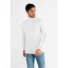 Pull col roulé blanc en cashemere unicolore