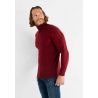 Pull col roulé bordeaux en cashemere unicolore