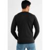 Pull col V noir vintage en cashemere unicolore