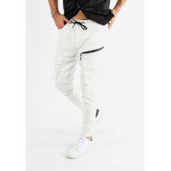 Pantalon cargo multi-poches blanc