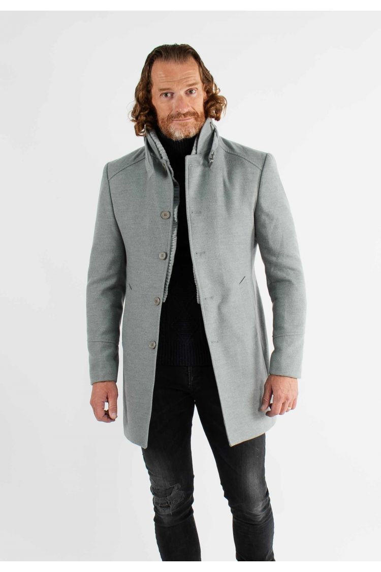 Manteau en feutrine gris avec doublure