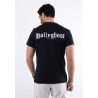 T-shirt noir avec impression sur col hollyghost