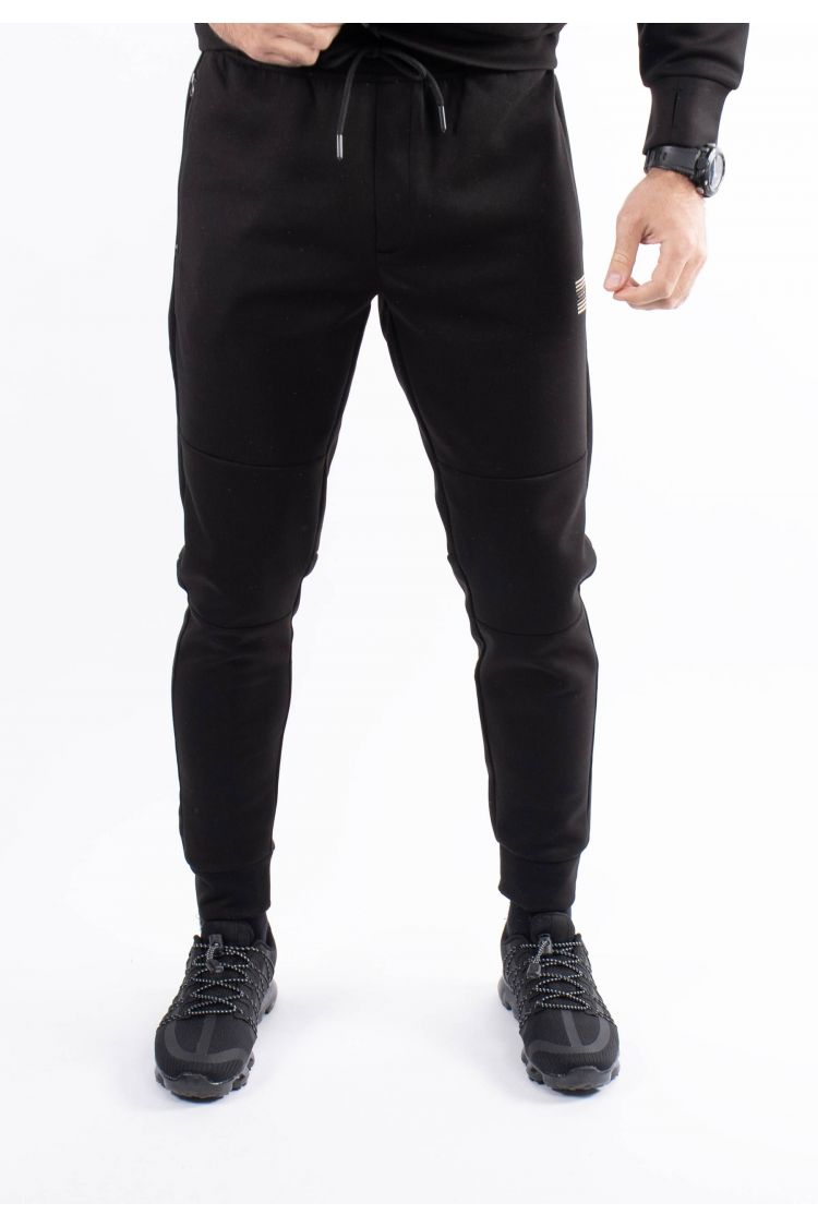 Pantalon cargo noir avec imprimé caoutchouc hollyghost