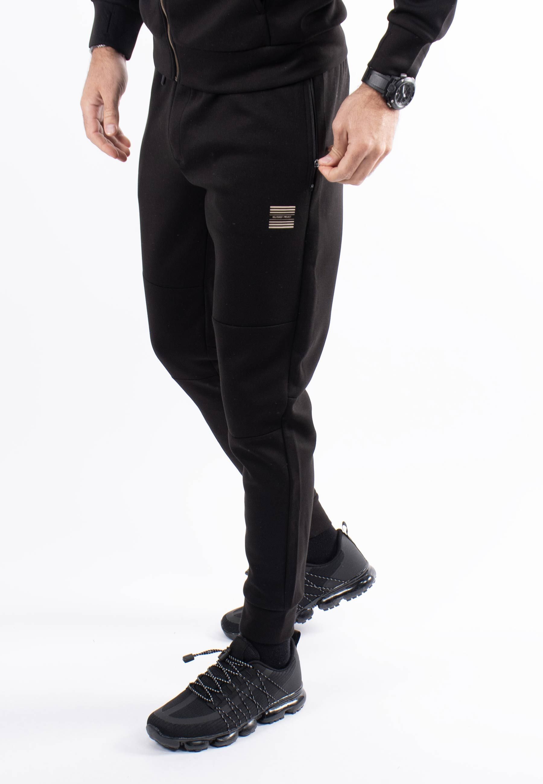 Pantalon cargo noir avec imprimé caoutchouc hollyghost