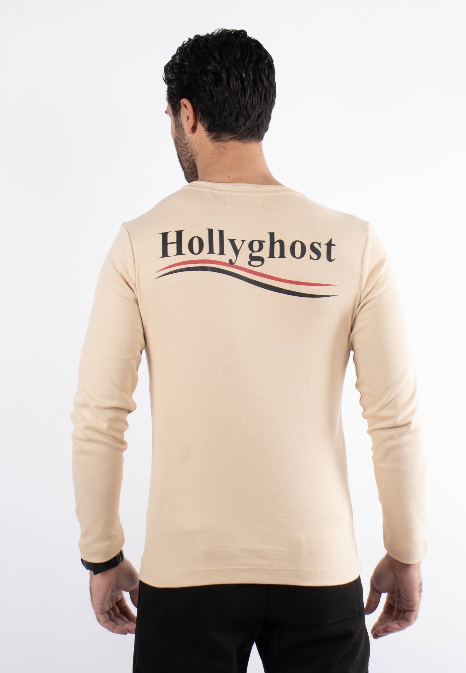 T-shirt beige manches longues hollyghost