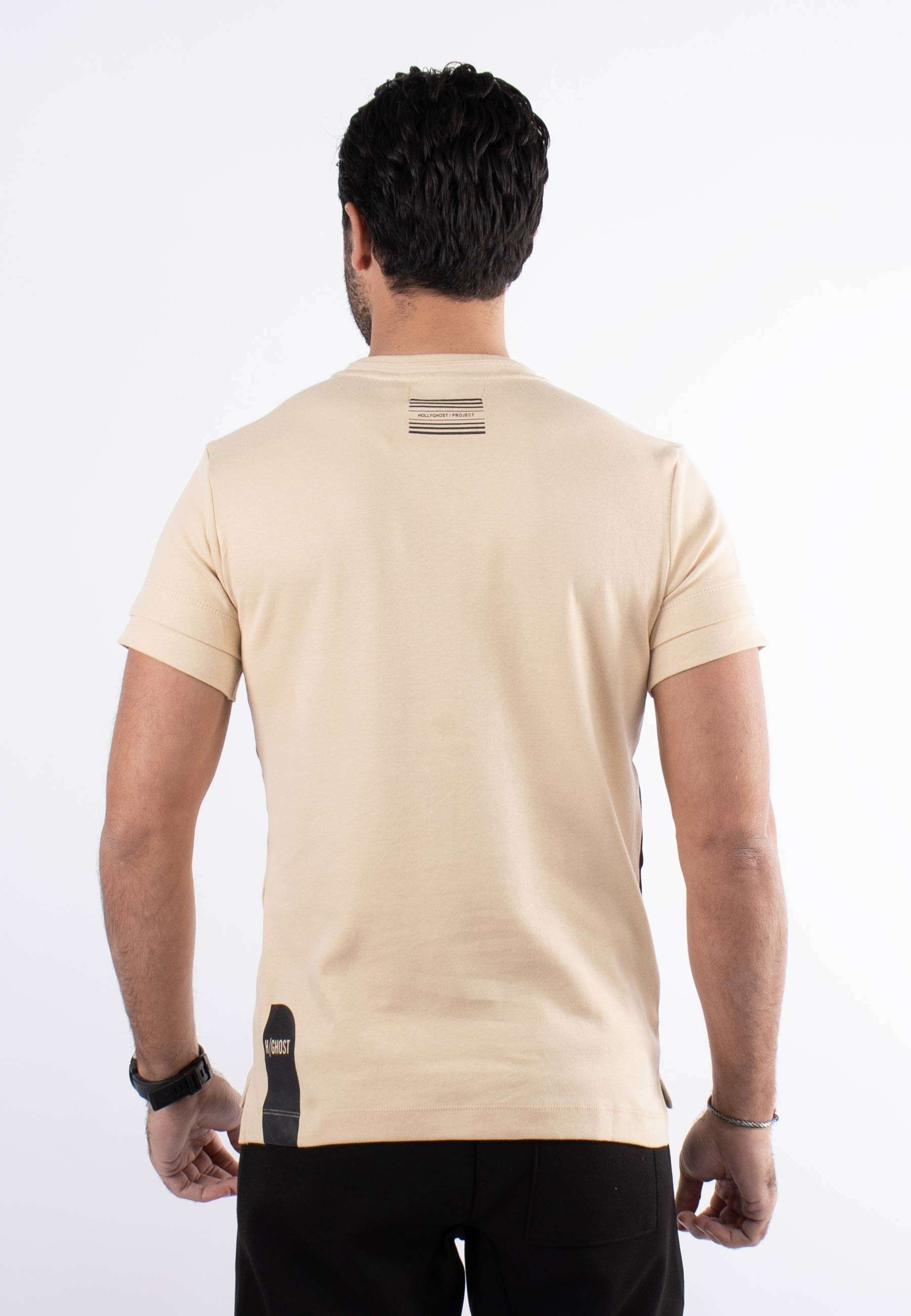 T-shirt beige avec imprimés hollyghost