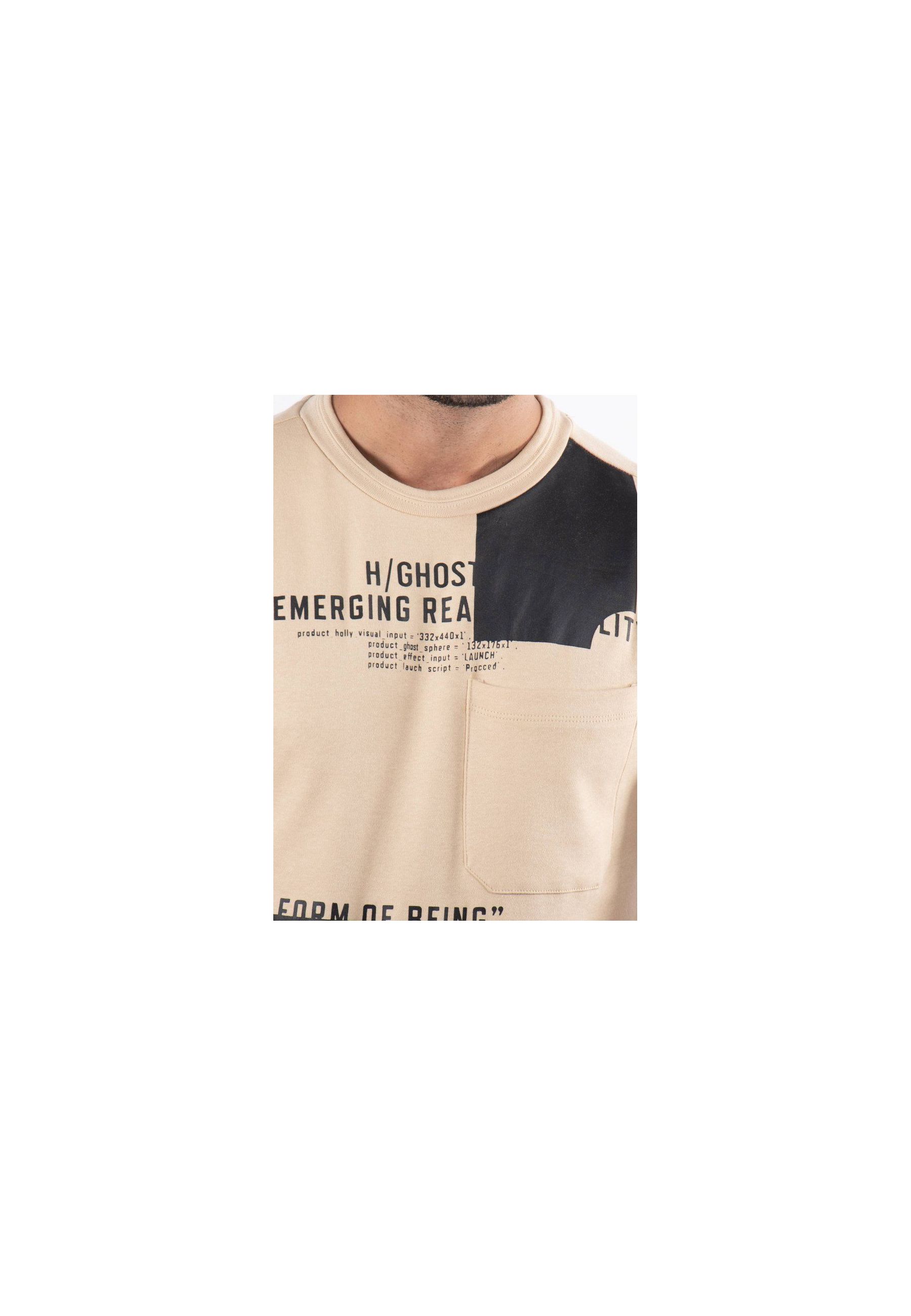 T-shirt beige avec imprimés hollyghost