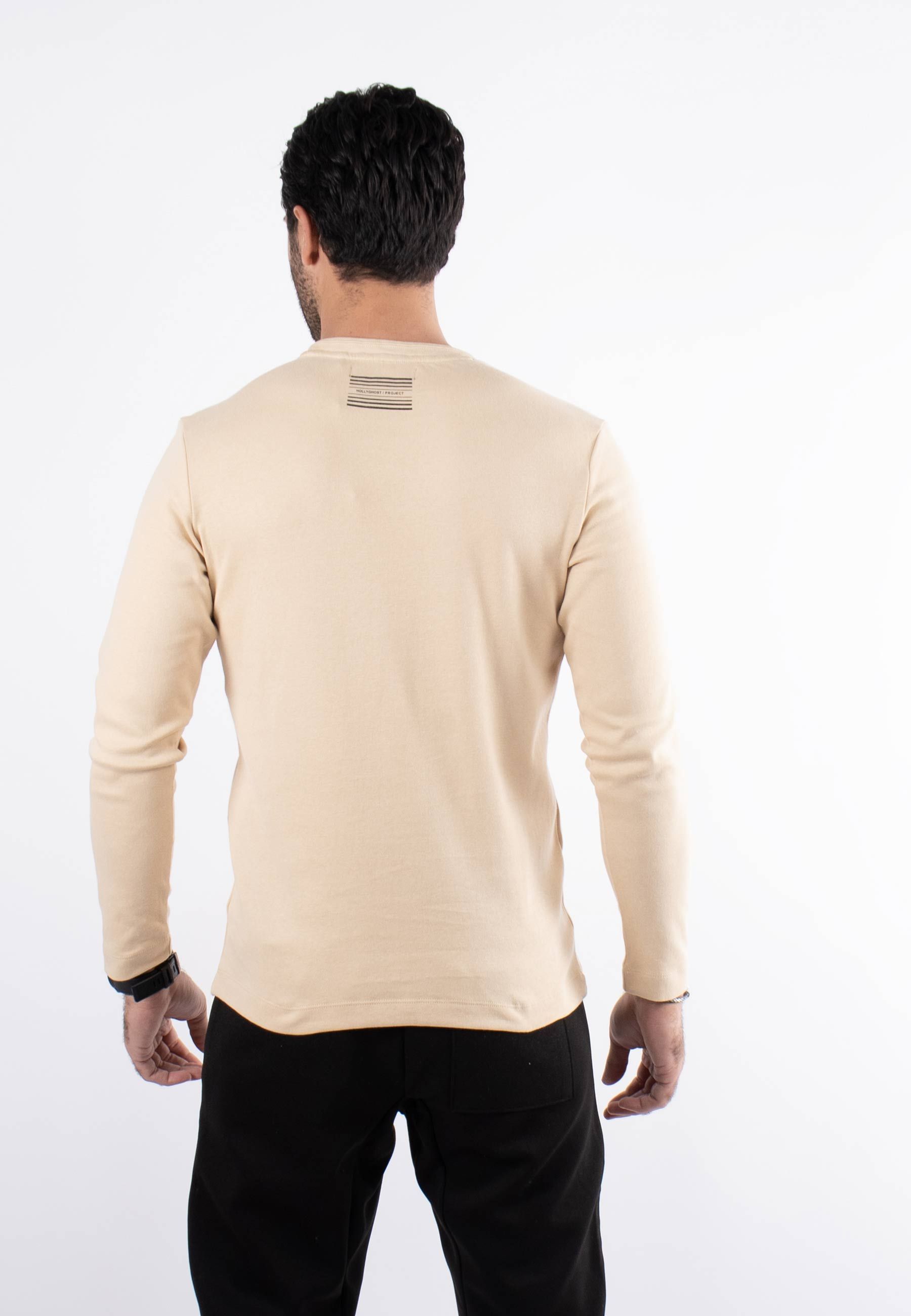 T-shirt beige manches longues hollyghost