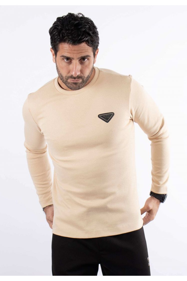 T-shirt beige manches longues hollyghost