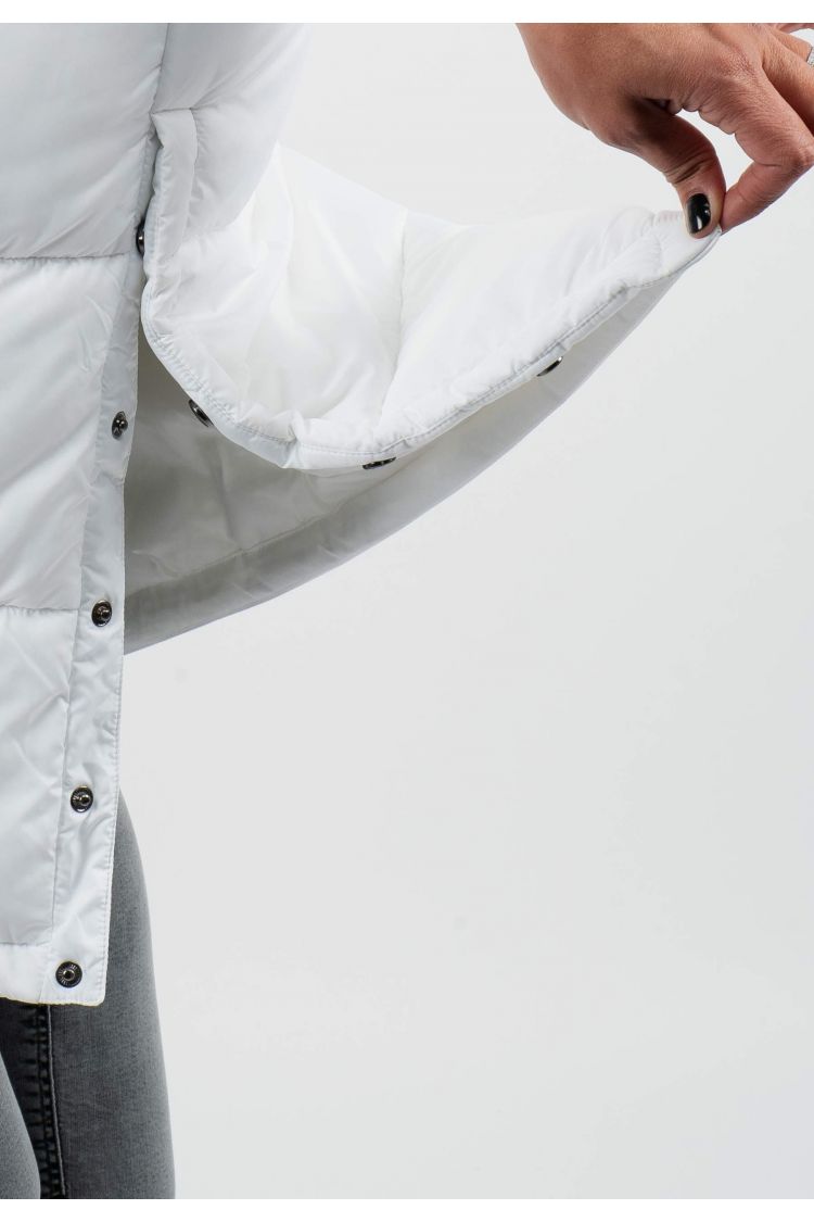 Doudoune mi-longue blanche femme paragoose olga