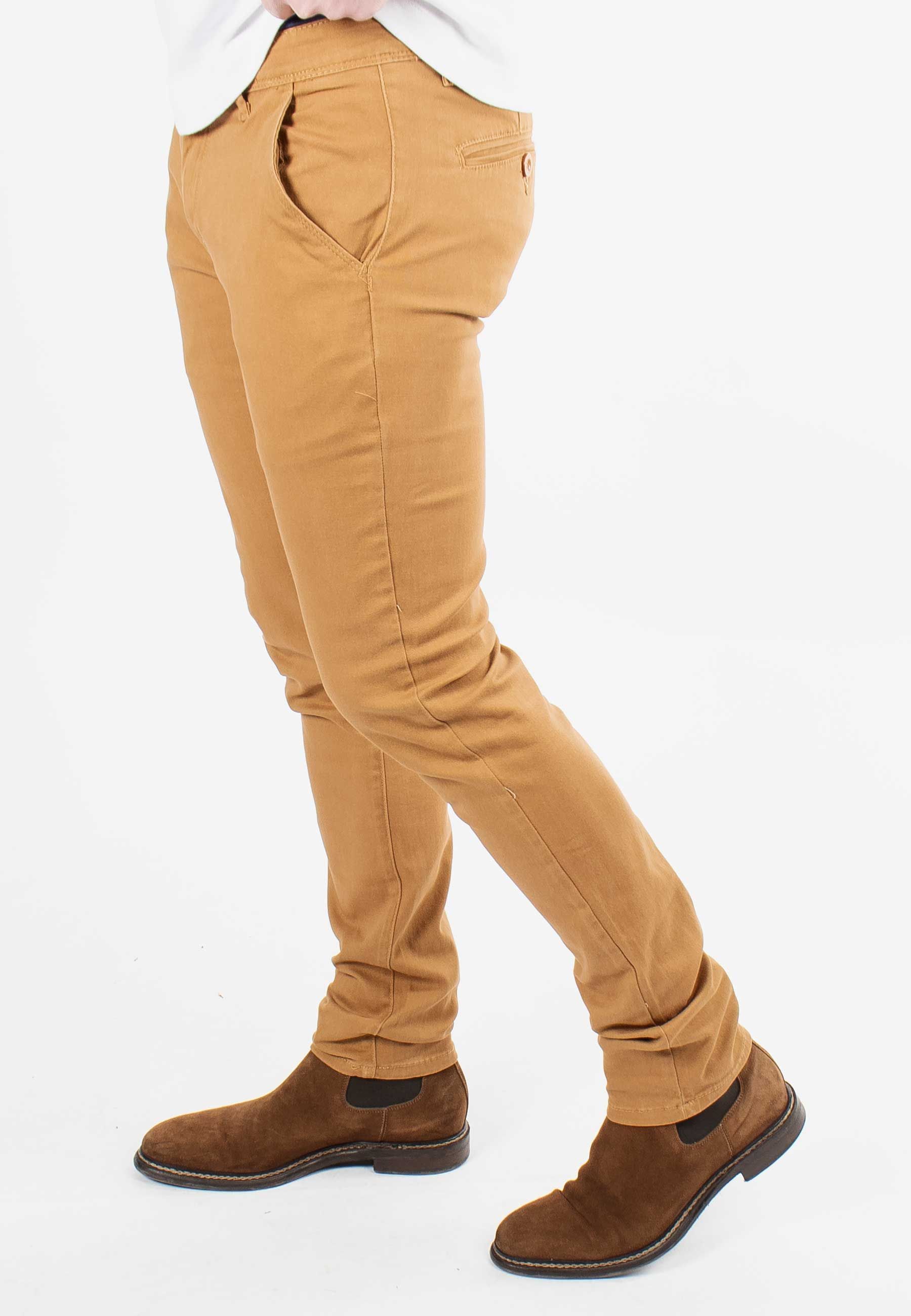 Pantalon chino camel slim