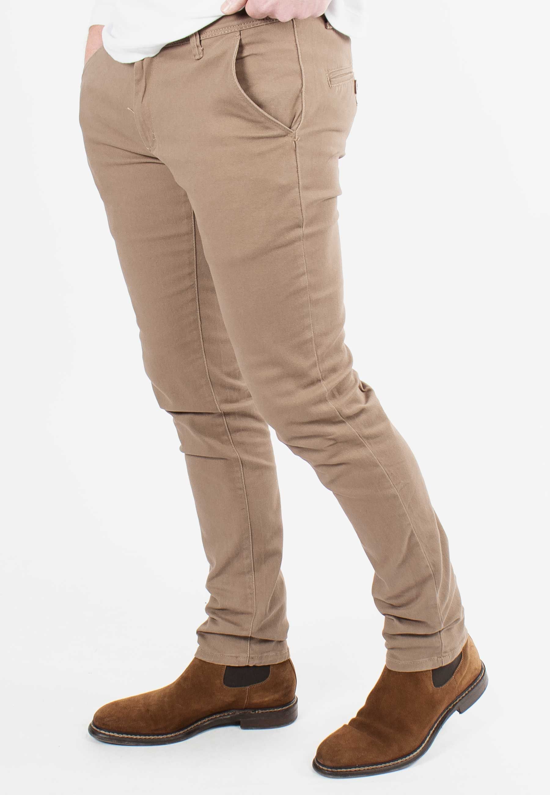 Pantalon chino taupe slim