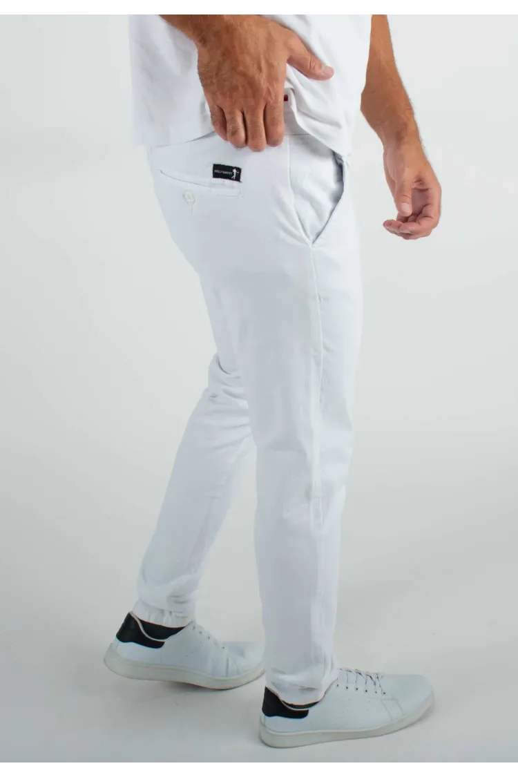 Pantalon chino blanc Slim