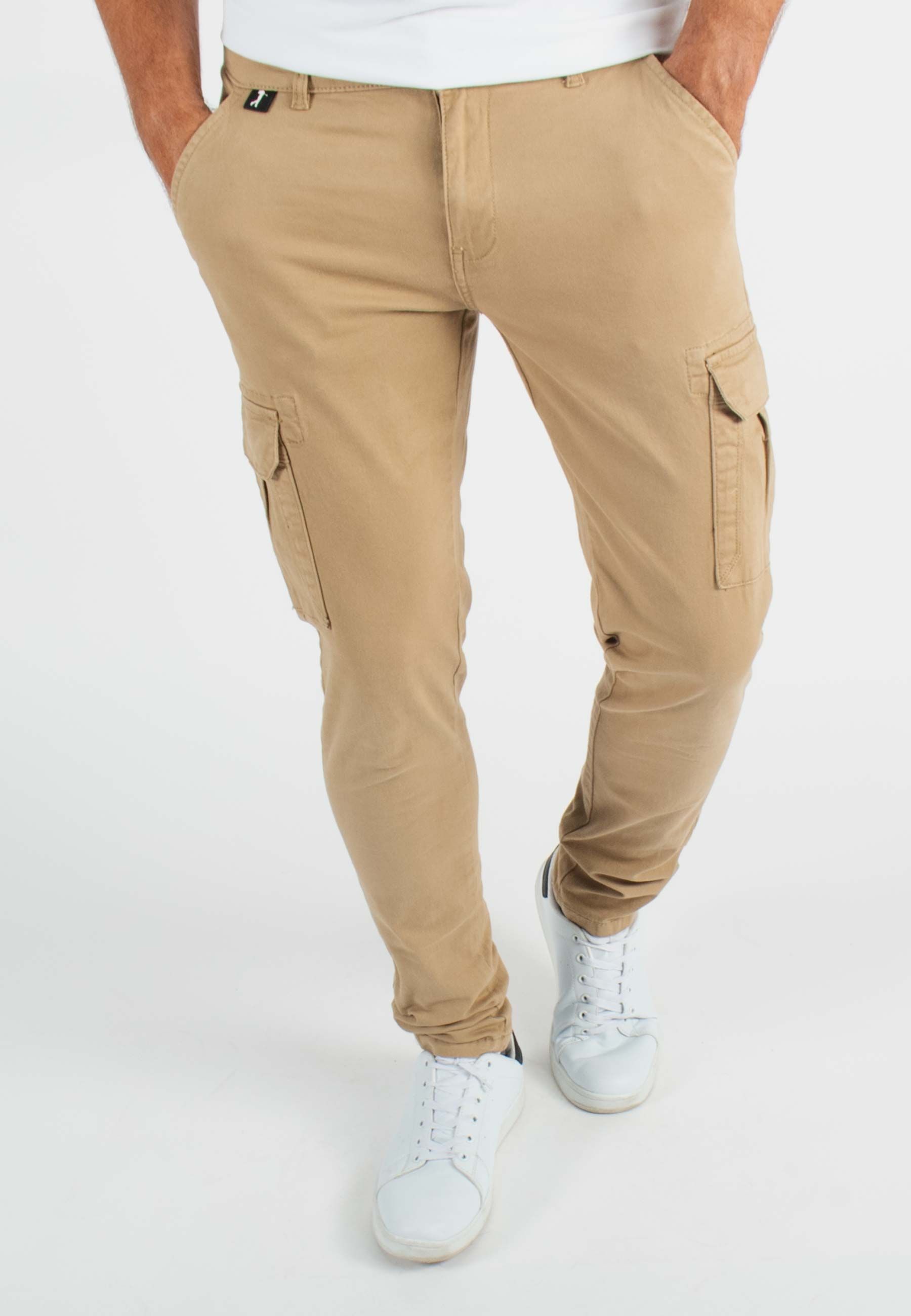 Pantalon cargo camel Slim