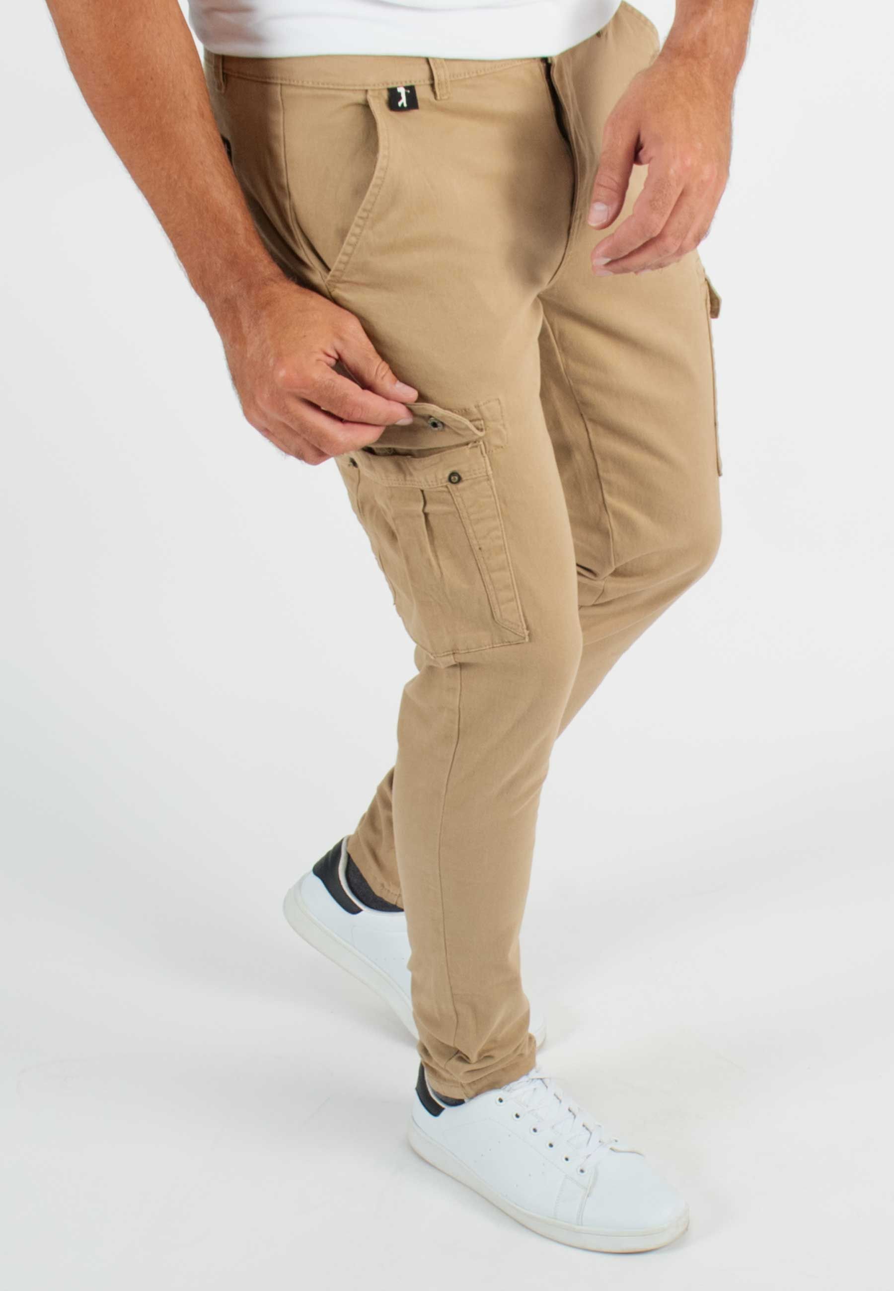 Pantalon cargo camel Slim