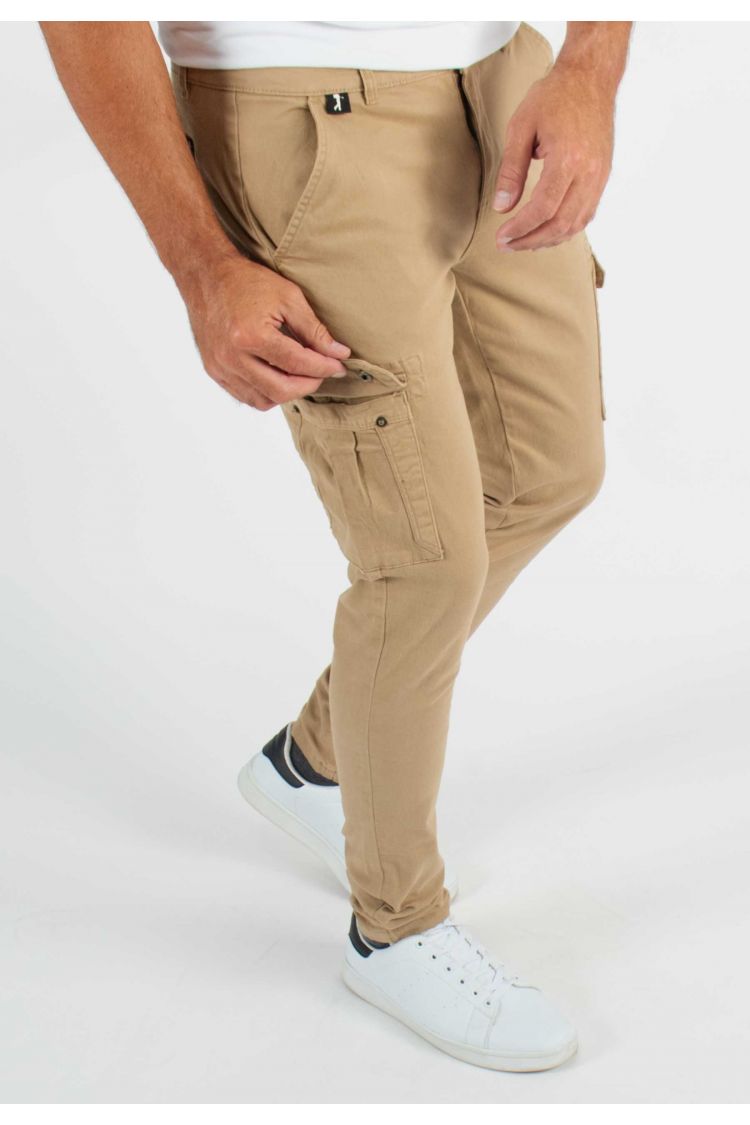 Pantalon cargo camel Slim