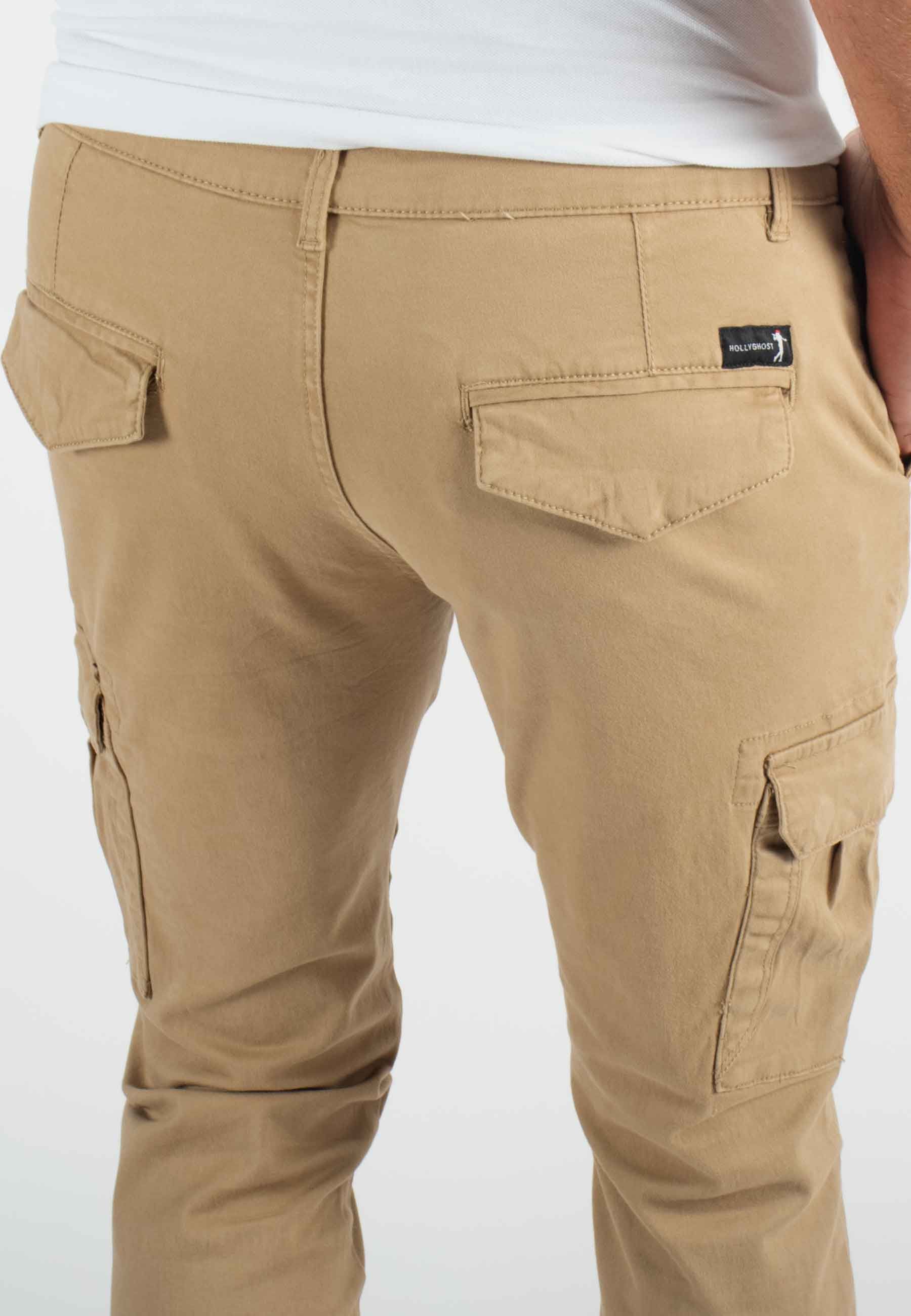 Pantalon cargo camel Slim