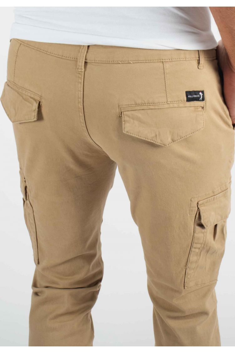 Pantalon cargo camel Slim