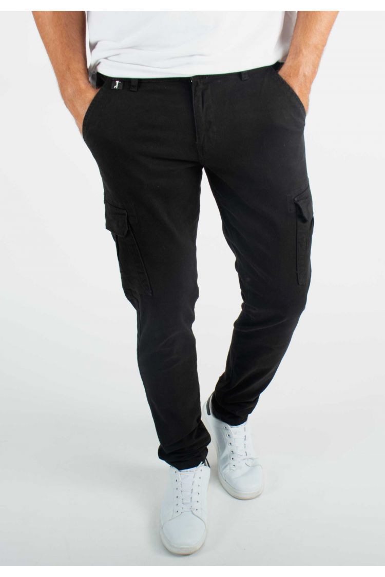 Pantalon cargo noir Slim