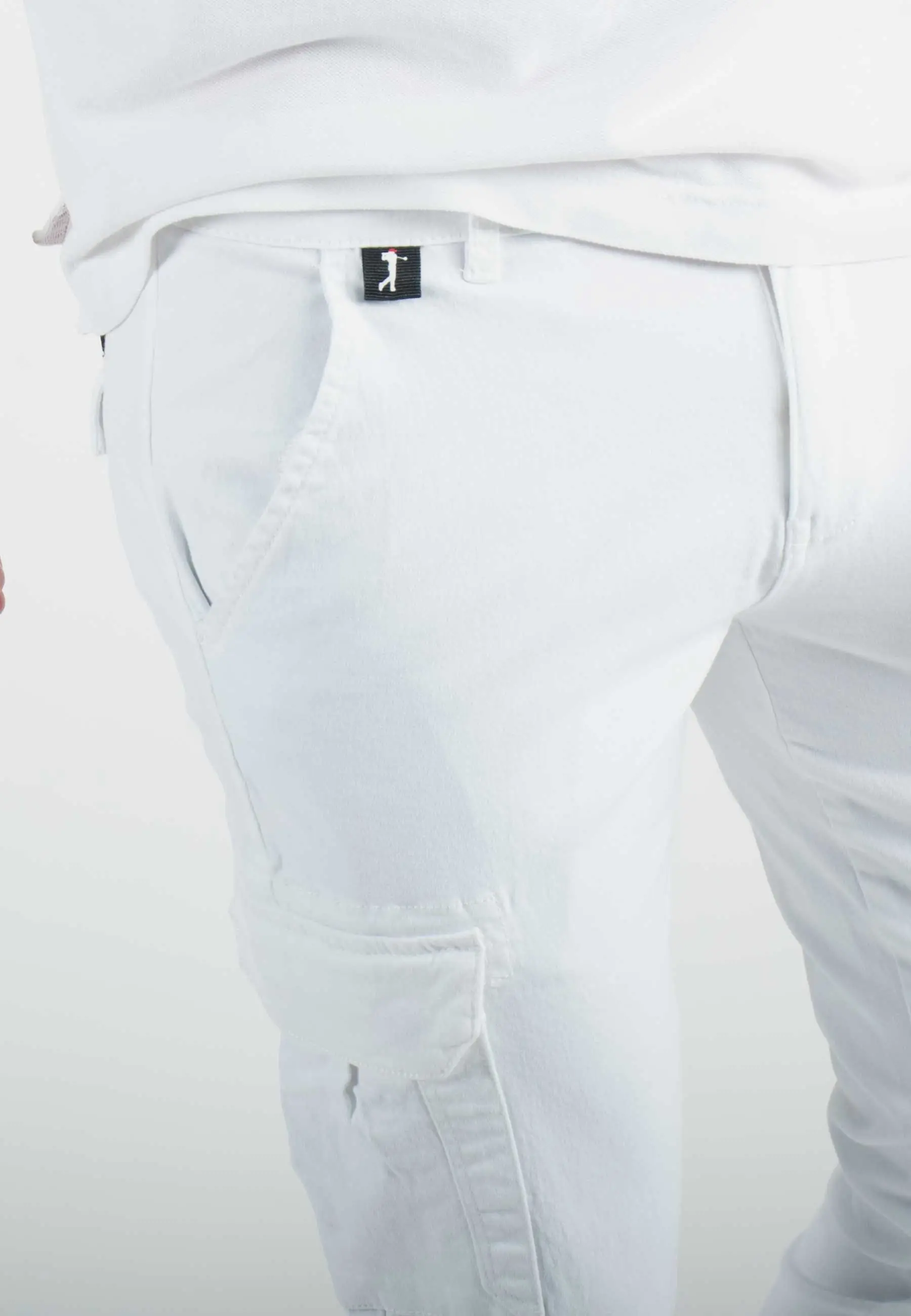 Pantalon cargo blanc slim