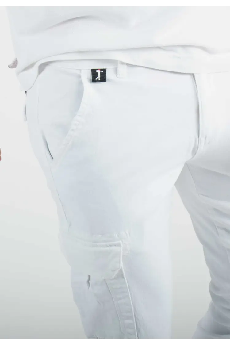 Pantalon Cargo HOLLYGHOST | Coupe Slim - Blanc