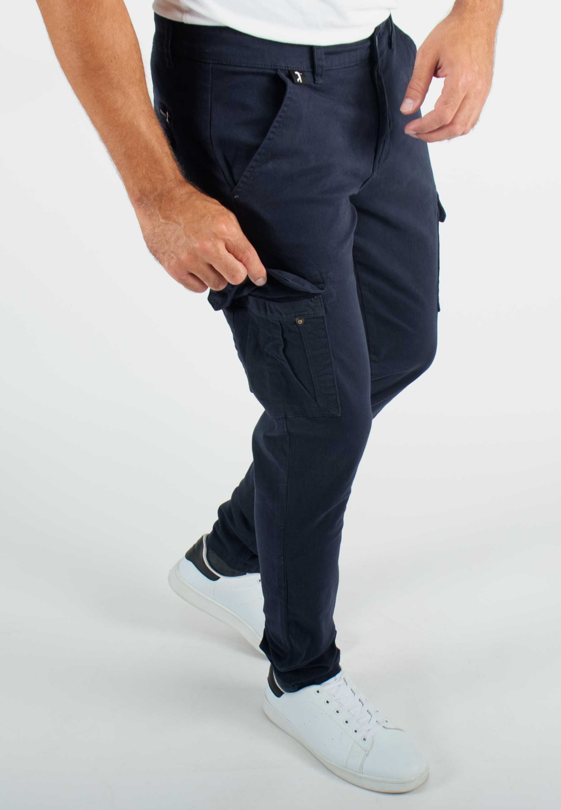 Pantalon cargo navy Slim