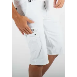Short cargo mi-long blanc
