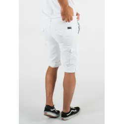 Short cargo mi-long blanc