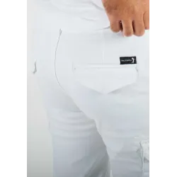 Short cargo mi-long blanc