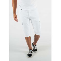 Short cargo mi-long blanc