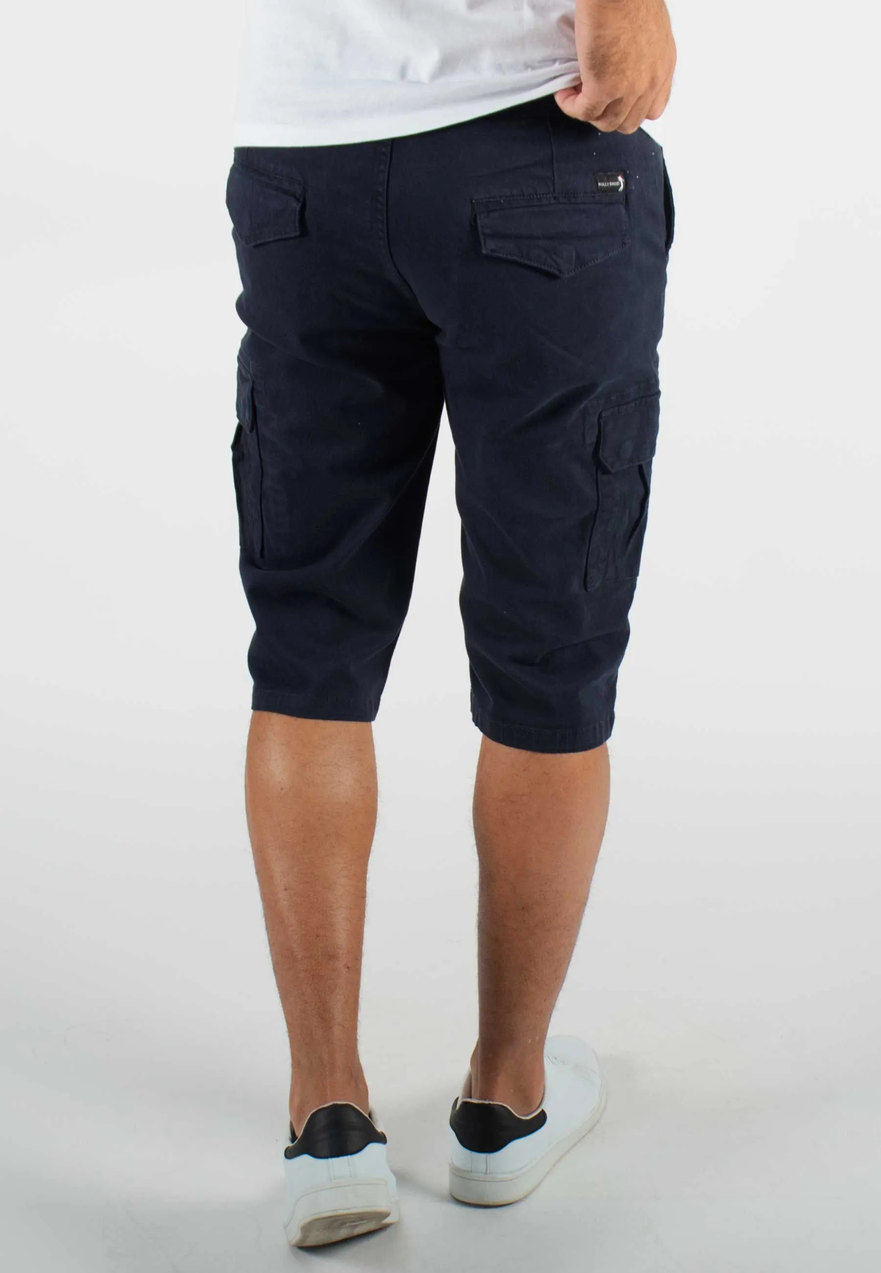 Short cargo mi-long navy