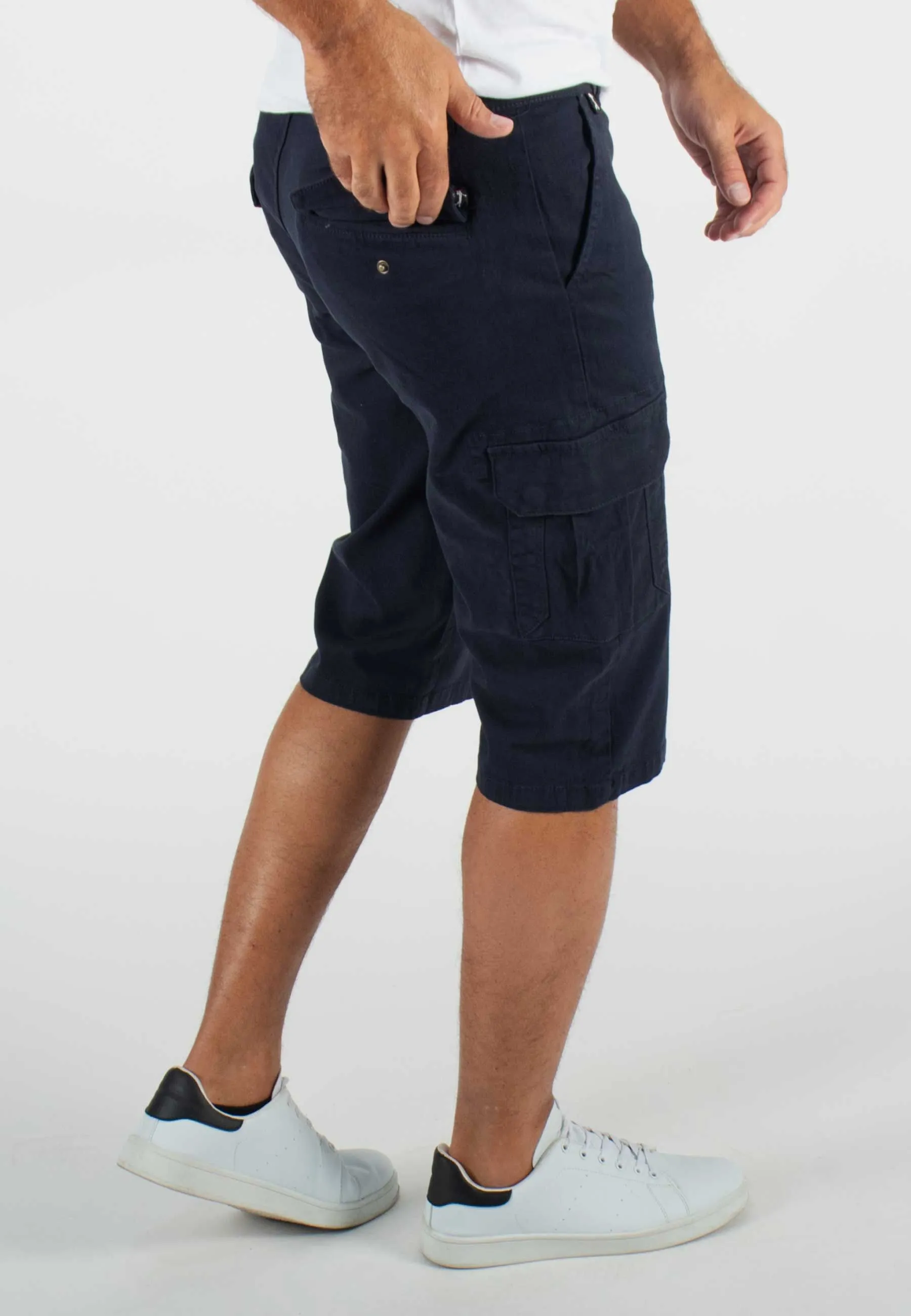Short cargo mi-long navy