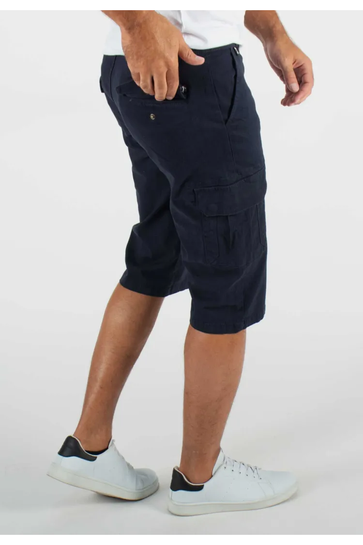 Short cargo mi-long navy