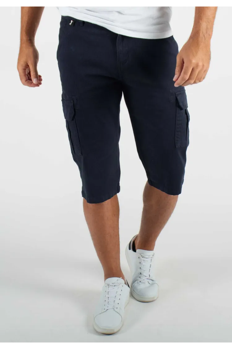 Short cargo mi-long navy