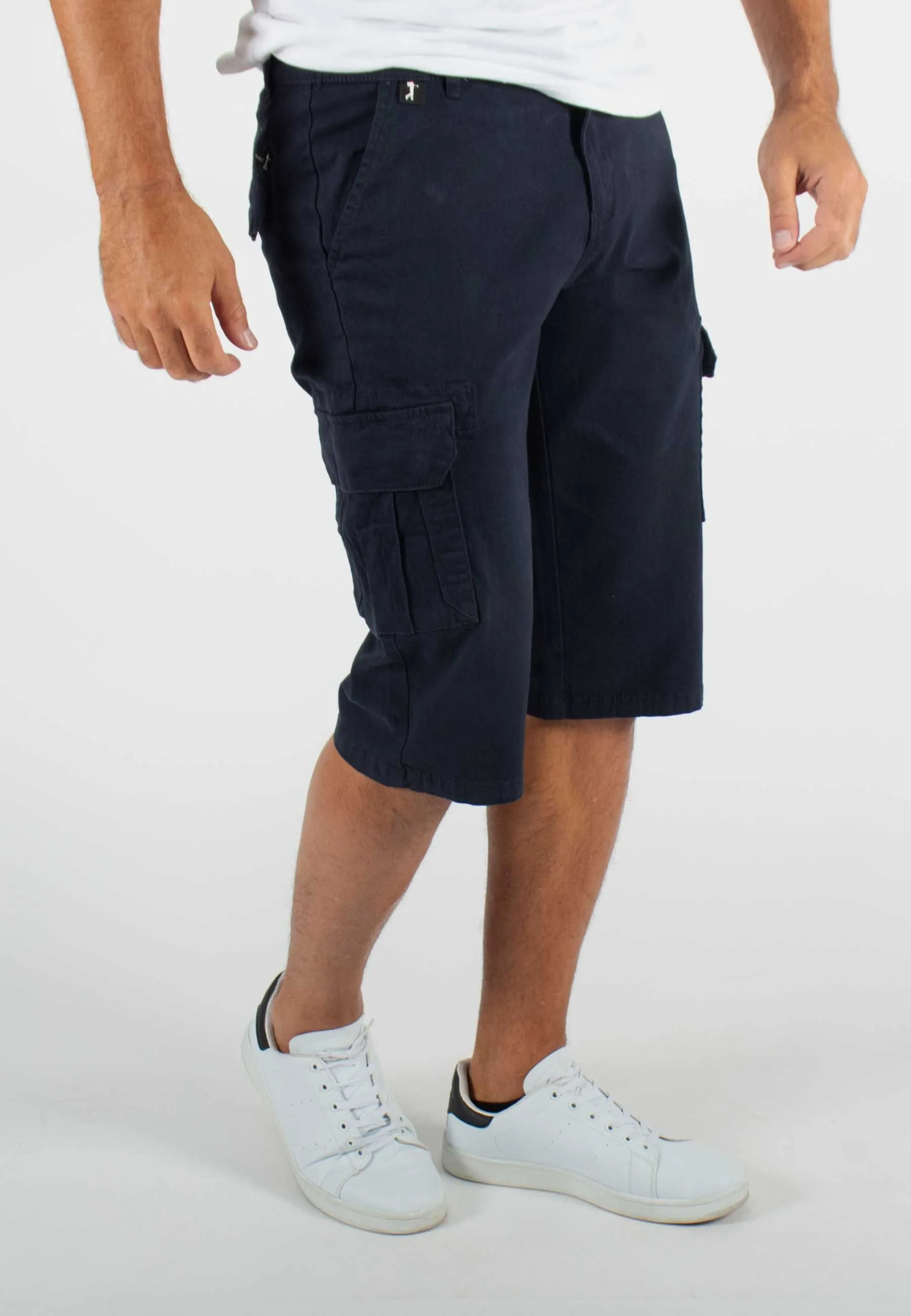 Short cargo mi-long navy