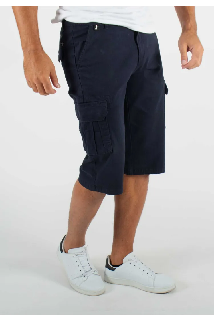 Short cargo mi-long navy